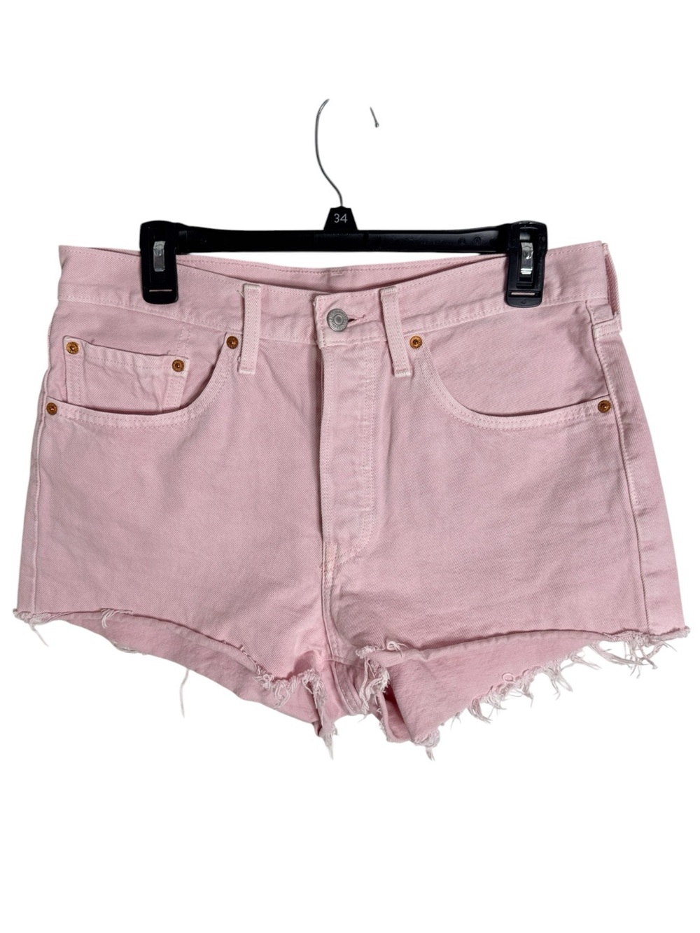 Levi’s 501 Original Fit Pink Rigid Denim High Rise Jean Cutoff Shorts size 30 - Picture 2 of 12